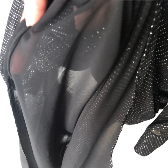 Zara Black & Silver Glitter Long Sleeve Dress 🔥 - Picture 6 of 10